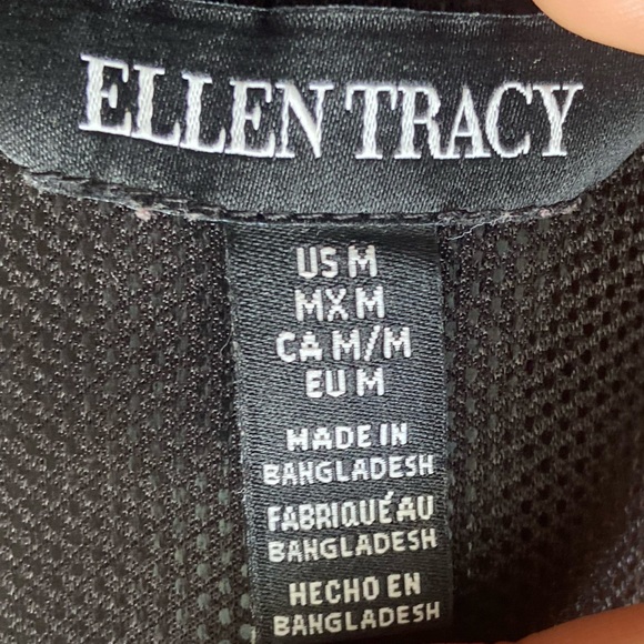 Ellen Tracy Sheer Black Floral Blouse Size M - Picture 4 of 5